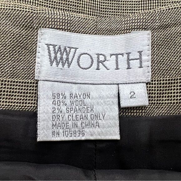 Worth New York Vintage Brown Twill Wool Blend Career Trouser Pants Womens Size 2 - Picture 3 of 10